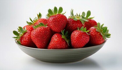 Juicy Strawberries in a Green Bowl: A Vibrant Still Life