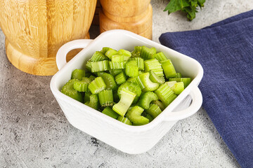 Vegan cuisine - Sliced celery stem