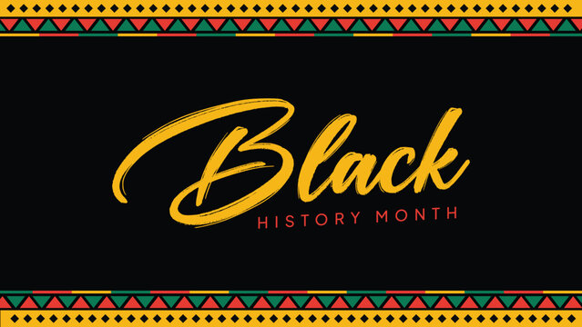 black month history border template 