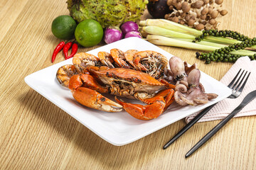 Luxury seafood mix - crab, prawn, octopus