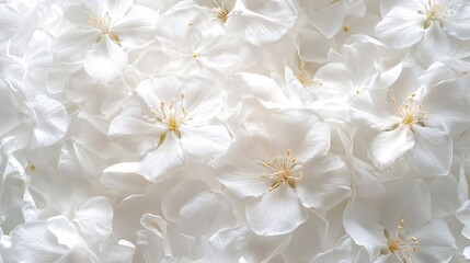 A serene collection of delicate white flowers creates a tranquil and elegant background.