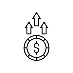 Money up vector icon