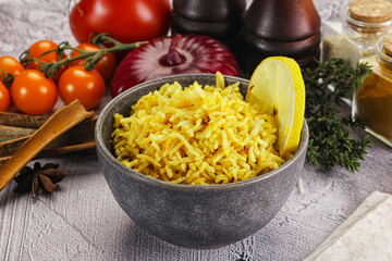 Indian cuisine lemon basmati rice
