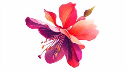 Naklejka premium A vibrant and colorful flower in shades of pink and purple, showcasing intricate petals and delicate stamens.