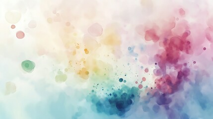 Photo of abstract painting, where multi-colored spots and fluid forms create an emotional atmosphere, featuring a palette of soft pastels blending seamlessly, creating a serene and dreamlike quality.