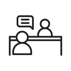 Interview icon vector image. Suitable for mobile apps, web apps and print media.