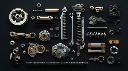 Fototapeta premium Motorcycle parts, wallpaper, the technological advances in two-wheel drive systems