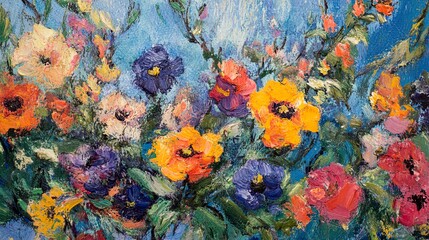 Vibrant Floral Canvas: An Impressionistic Masterpiece