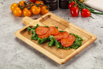 Spanish salami cured chorizo sausage