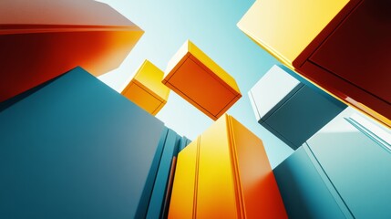 Bright Colorful Geometric Shapes in High Resolution