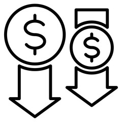 decrease capital single icon