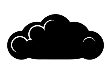 Black cloud silhouette vector icon