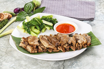 Asian cuisine Baked duck breast