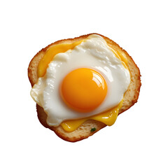 fried egg on a white background , isolate image