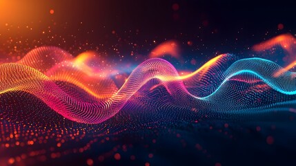 Mesmerizing Vibrant Energy Waves in Abstract Digital Art Backdrop