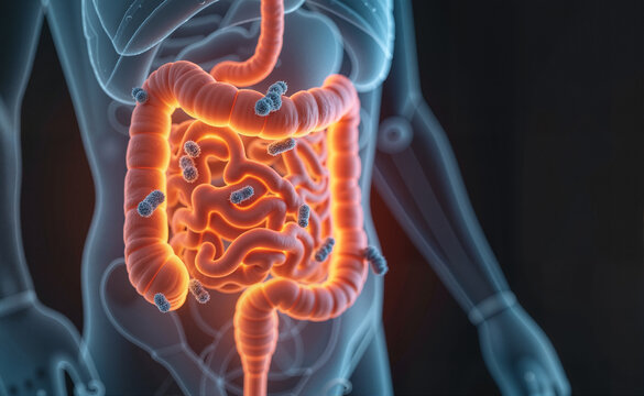 3D simulation of bacteria attaching to the intestines and causing cholera