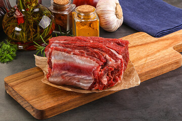 Raw beef ribs for cooking