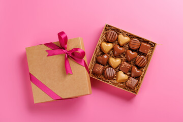Valentines day box of rich chocolates