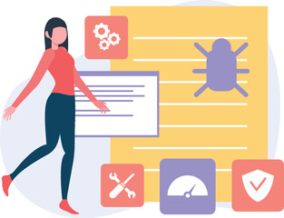 Web testing Vector illustration which can easily modify or edit