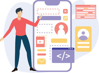 Application Develop Vector illustration which can easily modify or edit