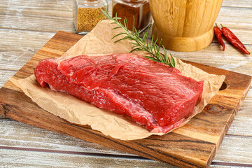 Raw beef flesh for cooking