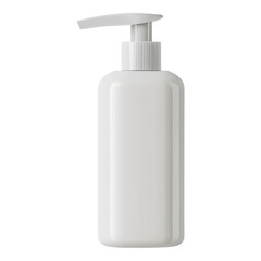Bottle, mockup, realistic. White liquid soap dispenser bottle mockup transparent background