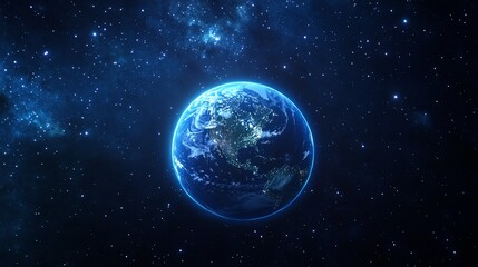 Earth, space, night, glowing, galaxy, background, planet, cosmic, exploration, science