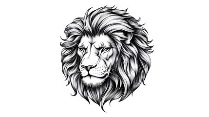 Obraz premium Lion head illustration black and white colors