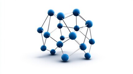 Blue Molecular Structure on White Background for Scientific Concepts