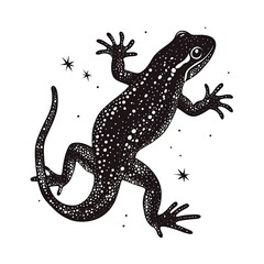 Fototapeta premium A stylized illustration of a lizard adorned with stars.