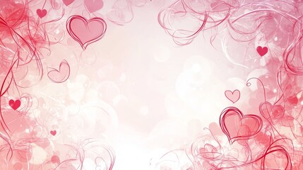 Simple valentine background with copy space. Pink pastel color.