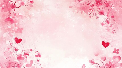 Simple valentine background with copy space. Pink pastel color.