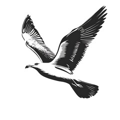 Obraz premium A stylized illustration of a bird in flight, showcasing grace and freedom.