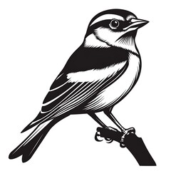 Obraz premium A stylized illustration of a bird perched on a branch.