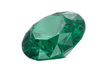 Green diamond with high quality, transparent background