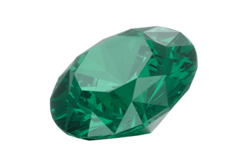 Green diamond with high quality, transparent background