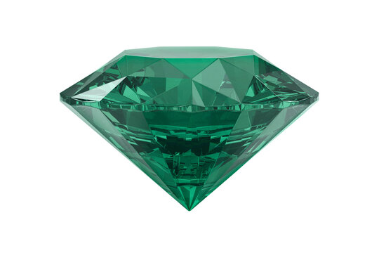 Green diamond with high quality, transparent background