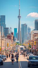 The City That Never Sleeps: A Captivating Scene of Urban Life and Architectural Grandeur