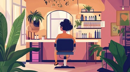 A customer schedules a haircut appointment online via a salon's booking platform.