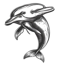 Obraz premium A stylized illustration of a dolphin leaping gracefully.