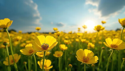 Fototapeta premium field of yellow flowers