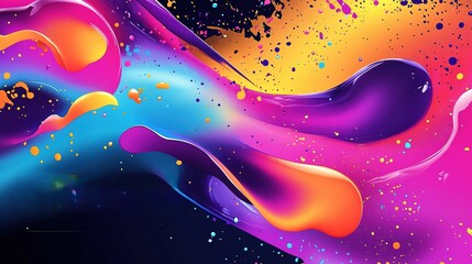 A vibrant abstract paint splash background with bold colors, great for making your graphics stand out with energy and creativity. © ilham