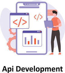 Api Development Vector Illustration