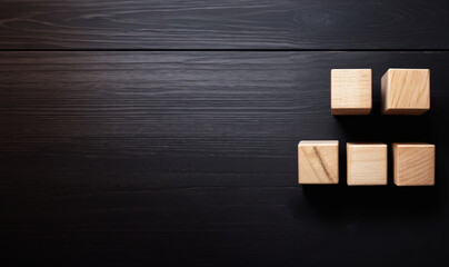 wooden blocks on black