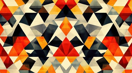 A dynamic geometric pattern with bold triangles in contrasting colors, ideal for adding a modern and energetic touch to your visuals.
