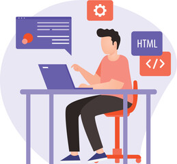 Creative Programmer Vector Illustration