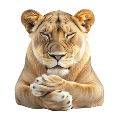 Majestic Lioness Resting Gracefully Displaying Powerful Wild Cat Elegance and Beauty