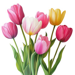 Fototapeta premium tulipes on white background