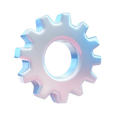 Gear wheel cartoon illustration in 3d style.