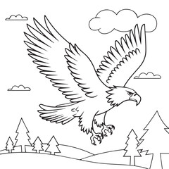 eagle flying over the forest